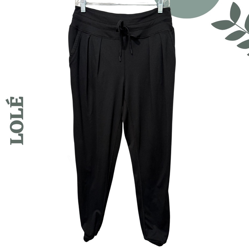 Lole Black Jogger Pants Women’s Medium | High Rise Drawstring - Picture 2 of 7